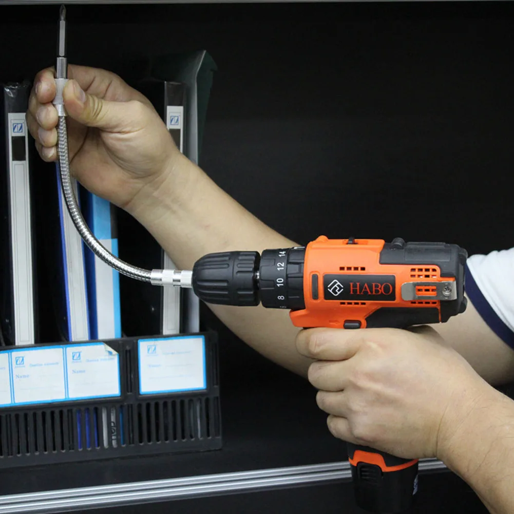 

Инструмент для подключения дрели и шуруповерта, металлические аксессуары, Многофункциональный гибкий Прочный Электрический удлинитель