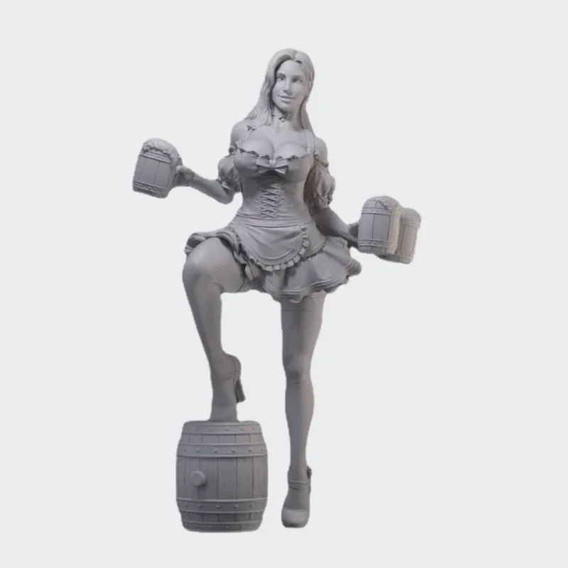 Beer Girl Female Bartender GK Diorama Hobby Toy 1/24 Scale Resin Figure Model Kit Unassembled Unpainted Free Shipping