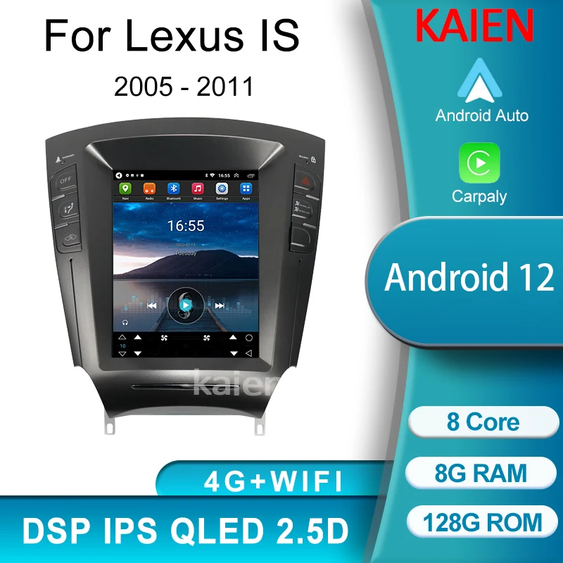 

KAIEN For Lexus IS IS250 IS300 IS350 2005-2011 Android Auto Navigation GPS Car Radio DVD Multimedia Player Stereo Carplay 4G DSP