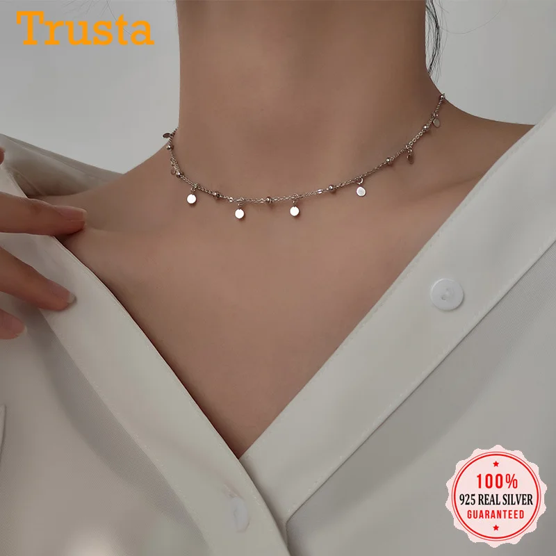 TrustDavis чокер ожерелье звеньевая цепвечерние маленькие кисточки круглые бусины