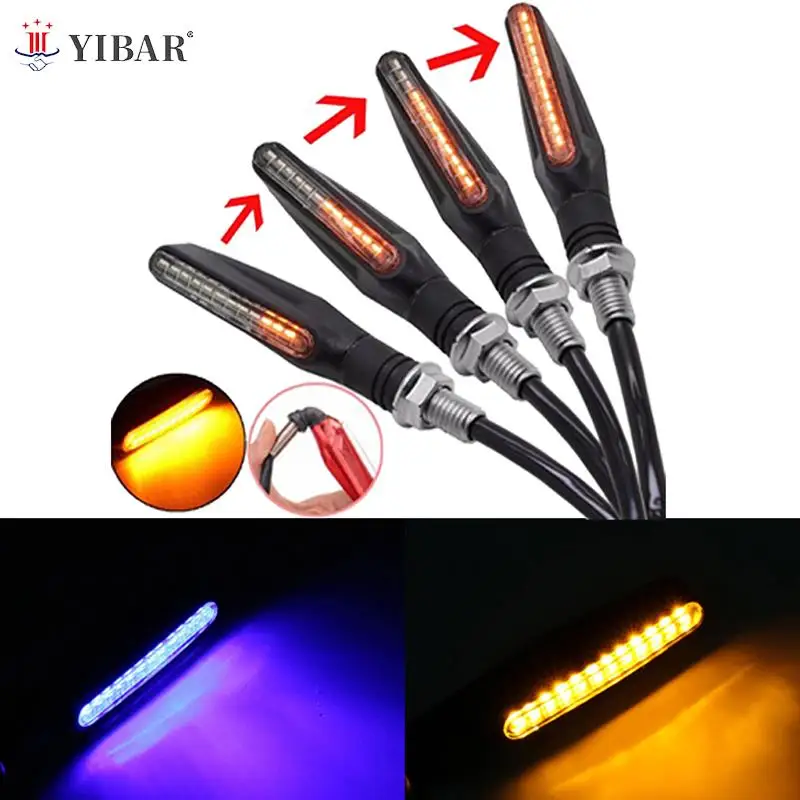

1Pc Universal Flowing Motorcycle Motorbike LED Turn Signal Indicator Light