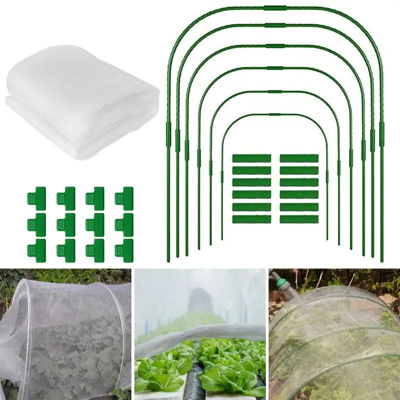 Garden Mesh Netting Durable Fine Mesh Netting And Garden Hoops Garden Mesh For Vegetable Plants Fruits Flowers Crop