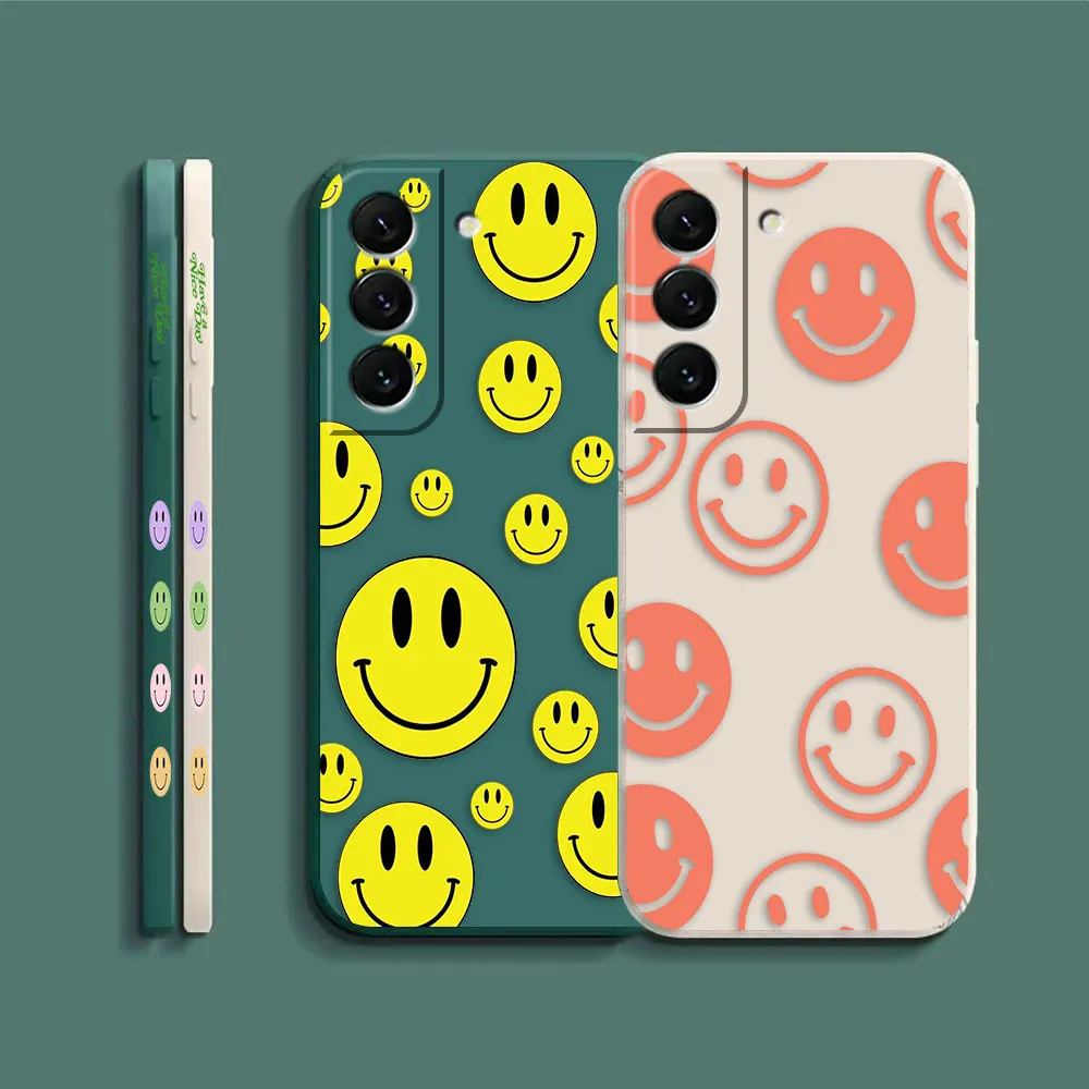 Case For Samsung Galaxy S23 S22 S21 S20 FE S11 S11E S10 S10E S9 S30 Ultra Plus 4G 5G Case Fundas Cqoues Shell Funny Smiling Face