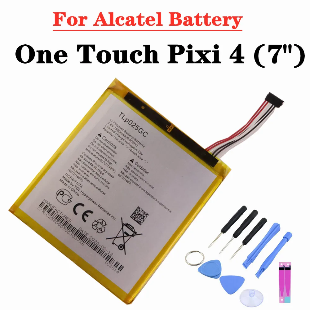 

For Alcatel One Touch Pixi 4 (7") 3G OT-8063 9003X 9003A TLP025GC Original Battery 2580mAh High Quality Replacement Battery