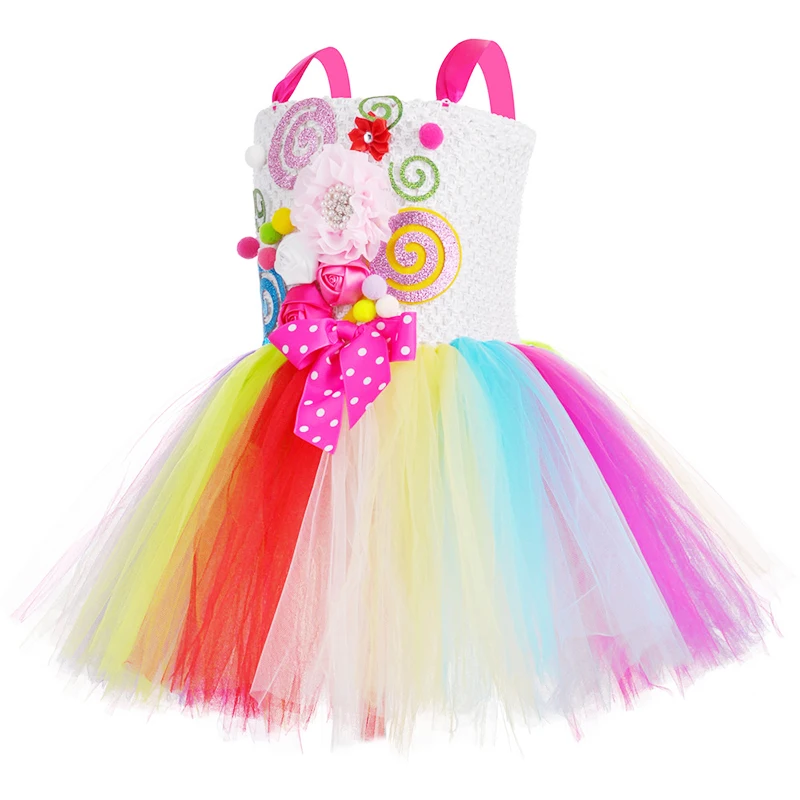 Радужный леденец платье принцессы корона волшебная палочка сумка перчатка