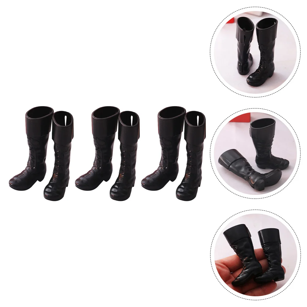 

3 Pairs Mini Christmas Boots Model House Scene Decor Toys Kids Decorative Props Abs Shoes Photo Child