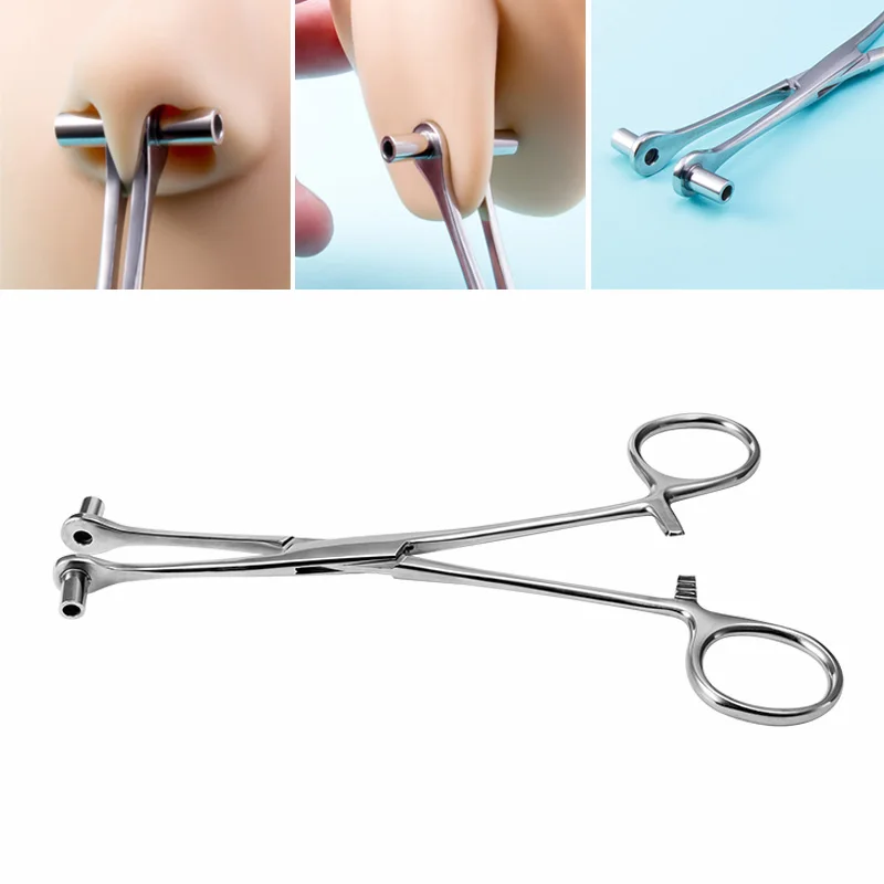 Alicates tubulares de acero quirúrgico para perforación de la oreja, pinzas de seguridad, tubo, lengua, ombligo, nariz, 1 unidad