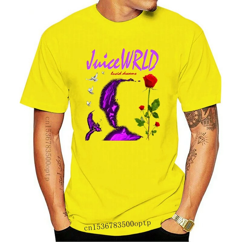 

Camiseta de Juice Wrld para hombre, camisa Popular negra, Lucid Dreams Rose, newest DAD