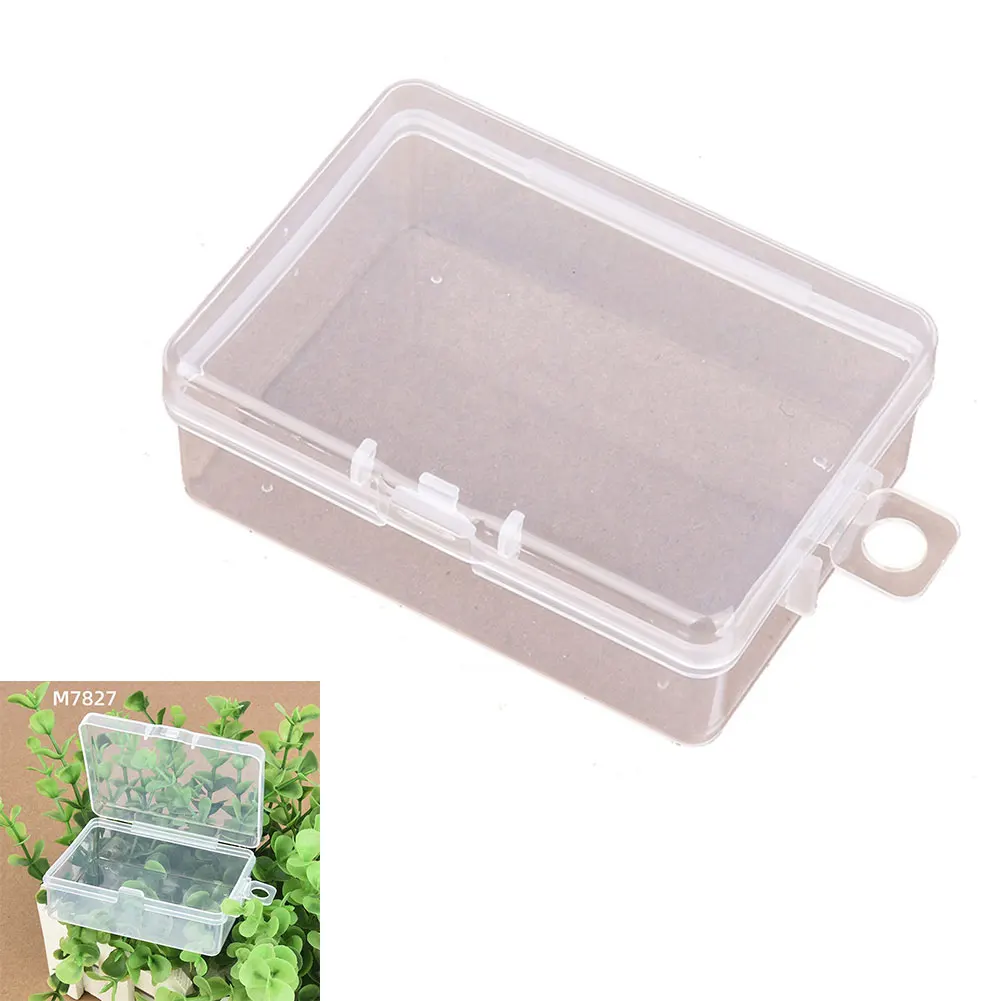 

1pc Small Plastic Storage Box For Jewelry Beads Earring Jewelry Container Transparent Square Box Case Container 78x58x27mm
