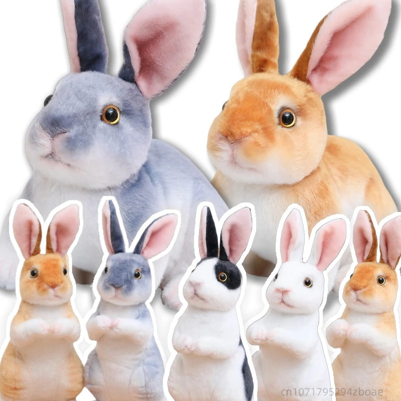 Реалистичная плюшевая игрушка-кролик с длинными ушками милая игрушка-Зверюшка