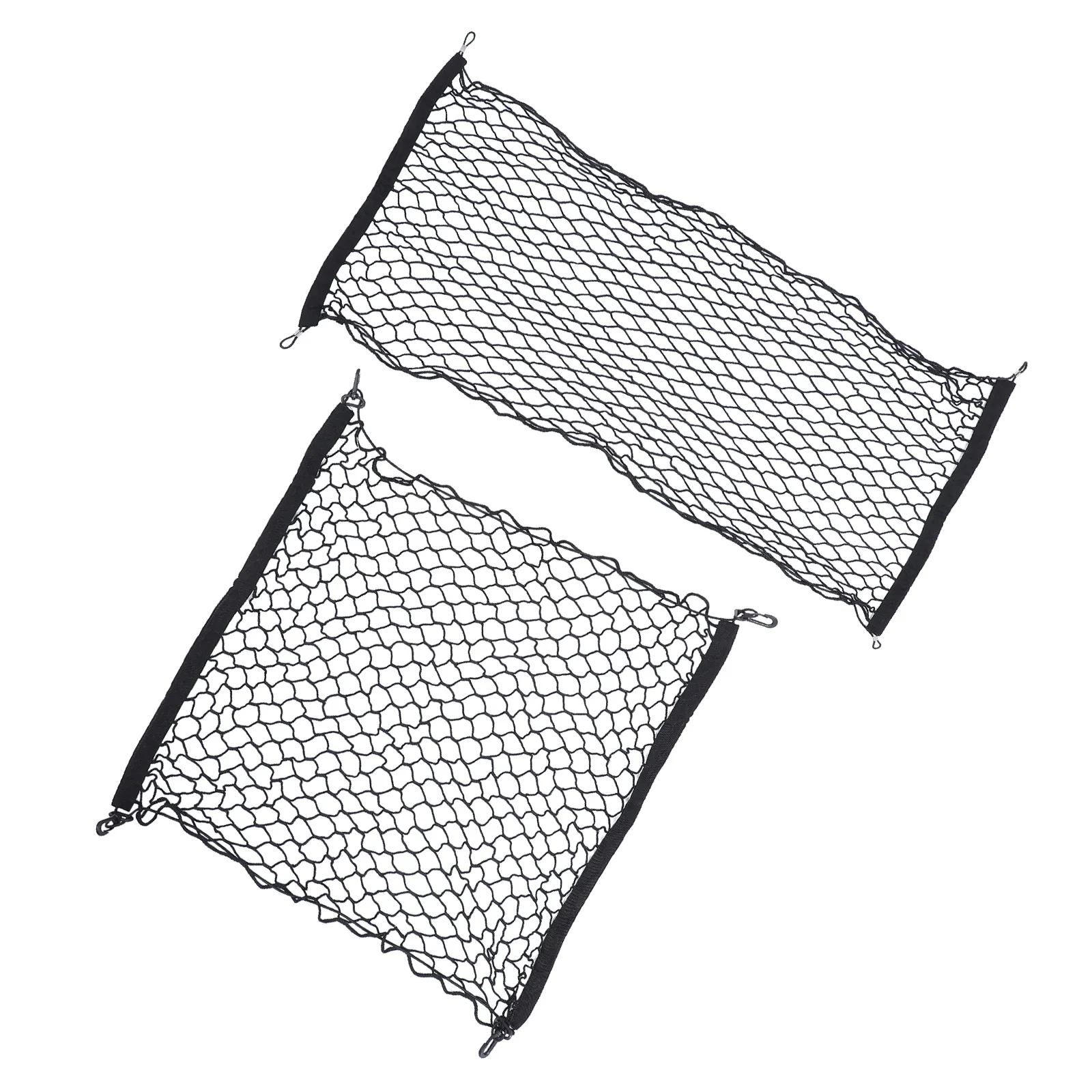 

2 Sets High Elastic Car Rear Cargo Nets Trunk Nets Organizers for Storage (Black)