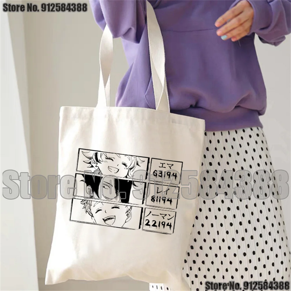 

The Promise Neverland Shopping Bag Bolso Shopping Shopper Recycle Bag Jute Bag Canvas Bag Fabric Boodschappentas String Custom