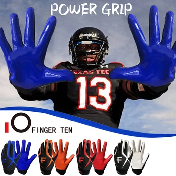 Non Slip Youth Kid American Football Gloves Receiver Soccer Goalkeeper Glove S M L XL Boys Girls 5-14 years old Drop Shipping 1