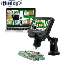600x 3 6mp digital microscope aluminum alloy stand 4 3 inches hd lcd video soldering microscope pcb phone repair magnifier