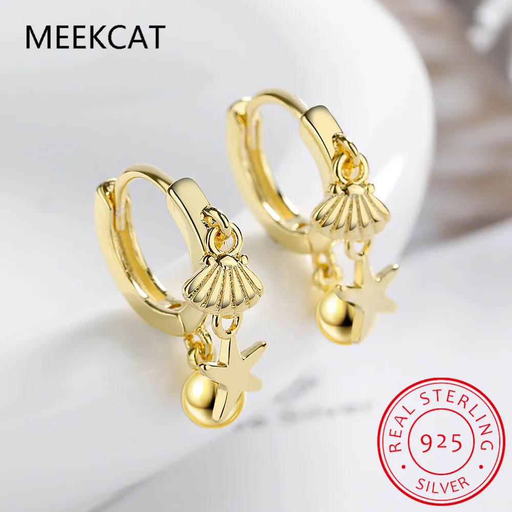 100% настоящее серебро 925 серьги-кольца Seastar Jingling Bell ювелирный подарок для школьниц