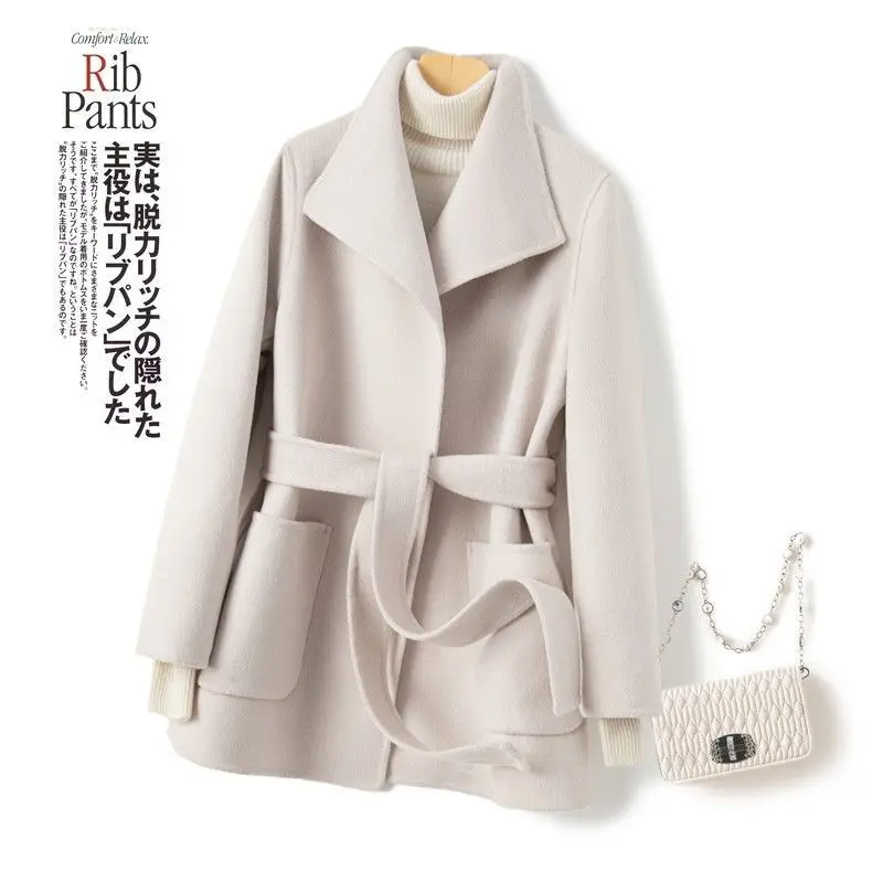 Двустороннее шерстяное пальто в Корейском стиле женские шерстяные ручной работы