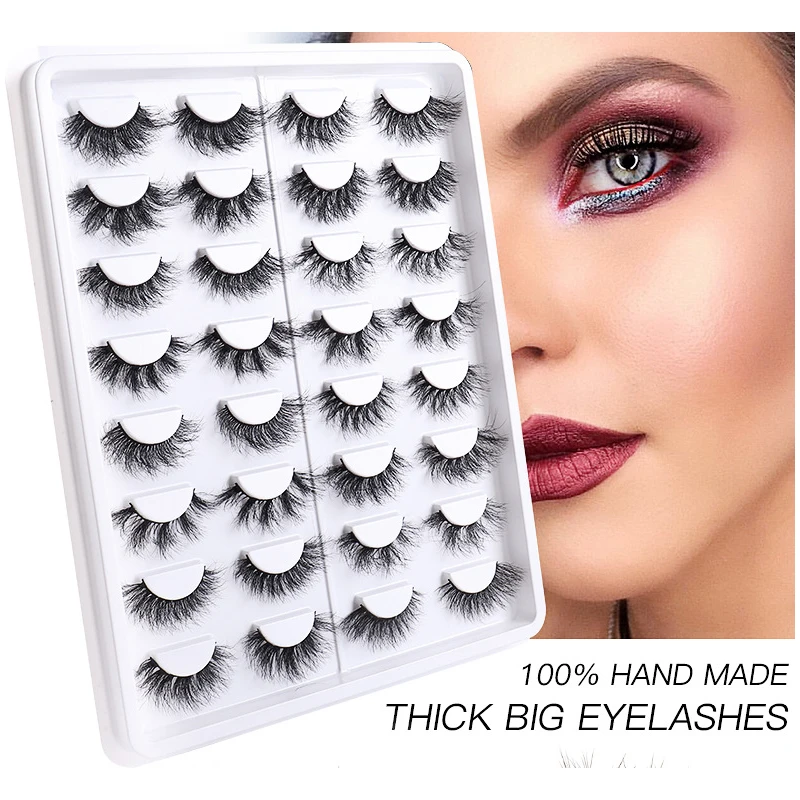 

16 пар натуральных длинных смешанных накладных ресниц густые пушистые искусственные норковые волосы ресницы для наращивания многоразового...
