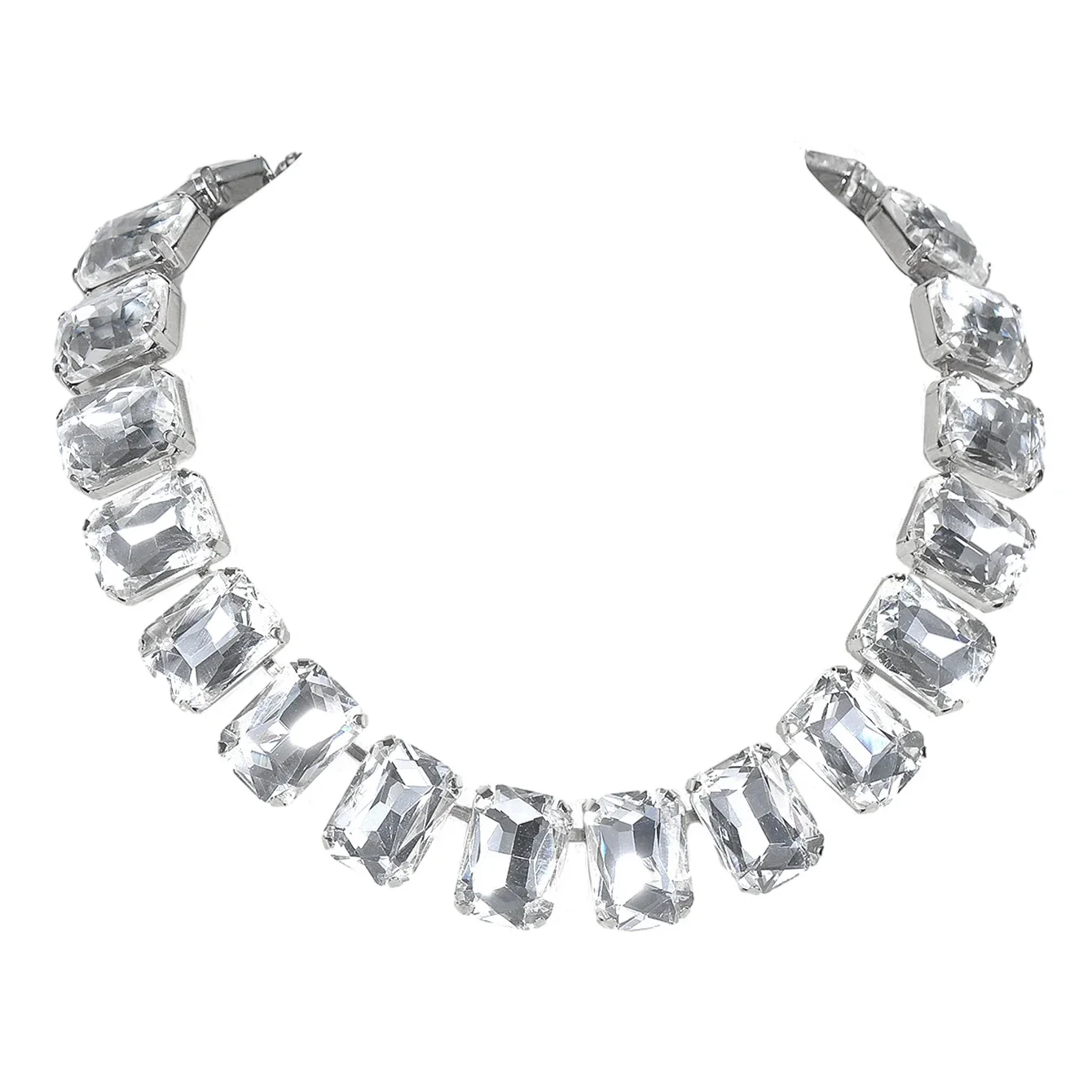 Ожерелье-колье с кристаллами и стразами для женщин изумрудное массивное