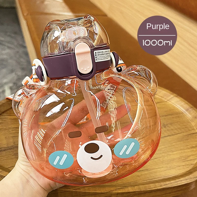 

Большая вместительная мультяшная чашка, летняя питьевая вода, Высококачественная пластиковая соломенная чашка для мужчин и женщин, улична...