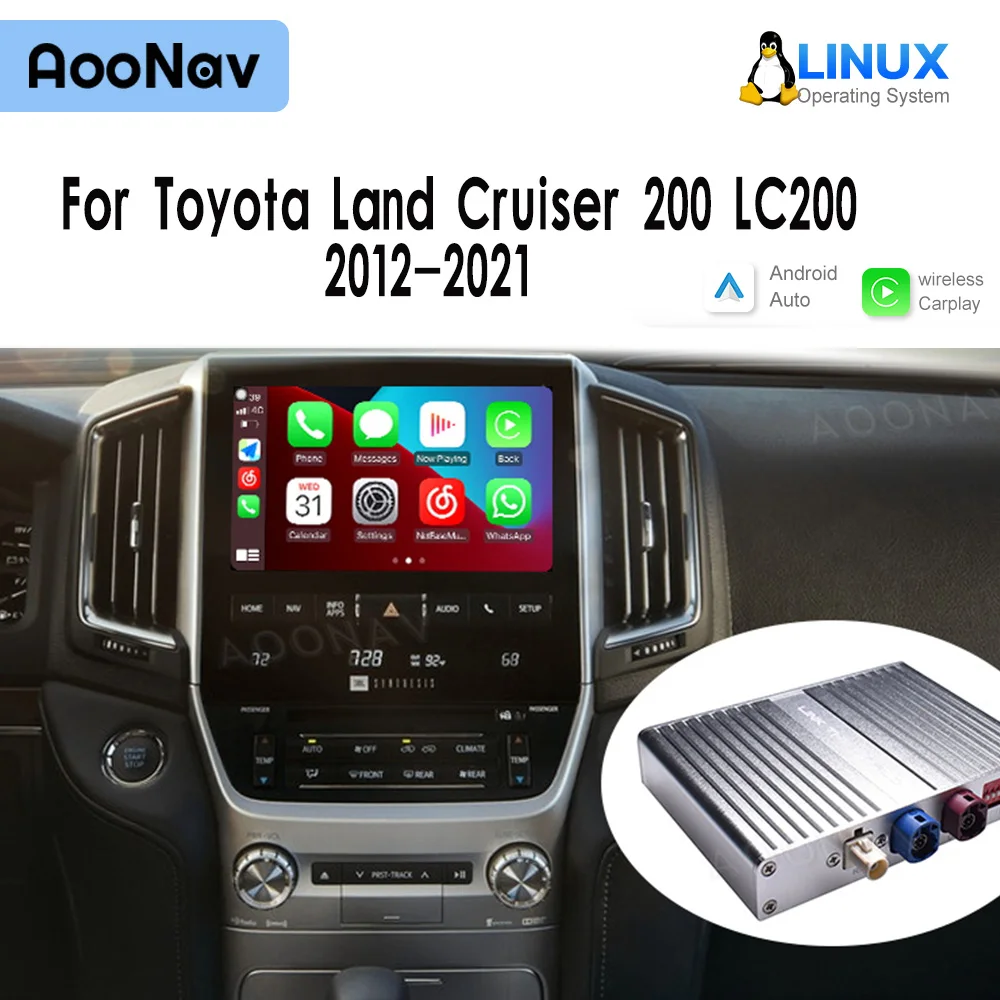 Зеркальная коробка для Toyota Land Cruiser 200 LC200 2012-2021 беспроводной Apple OEM-экран