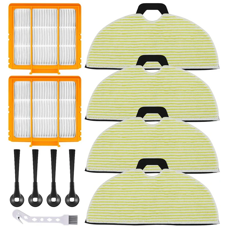 

AD-Replacement Mop Brush Filter Kit For Shark RV2610WA RV2620WA RV2410WD AV2610WA AI Ultra 2-In-1 Robot Vacuum Part