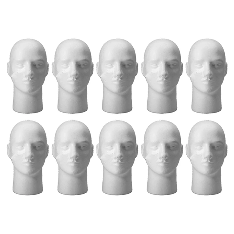 

10-кратный манекен из пенопласта для мужчин и женщин, голова манекена, стенд, модель парика, шляпа, дисплей
