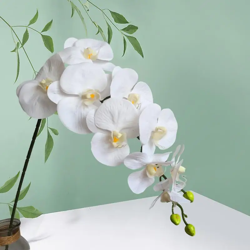 

Simulation Phalaenopsis Single 9 Head 3d Printing Phalaenopsis Wedding Fake Flower Simulation Plant Home Decoration