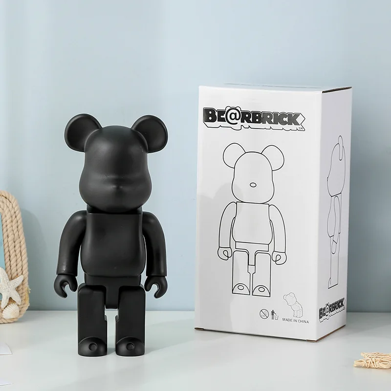 

Anime Figure Bearbrick Violence Building Block Bear Fluid White Embryo DIY Fashion Play Hand-painted Plain Living Room Gift