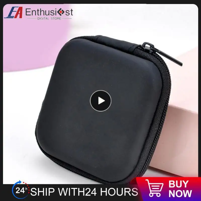 

Lightweight And Compact Earphone Protection Bag Square Easy To Use Data Cable Carrying Case Headset Storage Data Line Storage