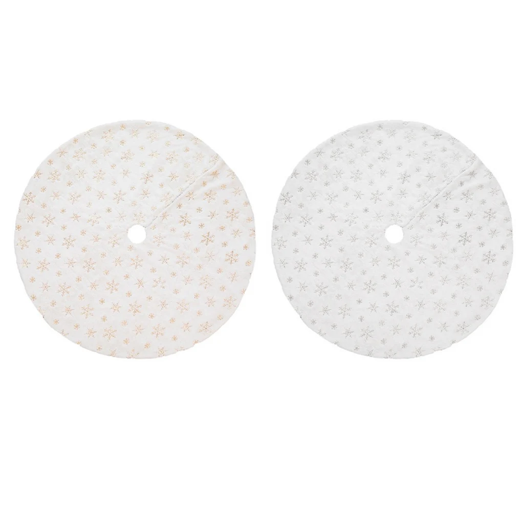 

Christmas Tree Decor Snowflake White Christmas Tree Skirt Fur Skirt For Xmas Decorations Xmas Christmas Gift 2021 High Quality