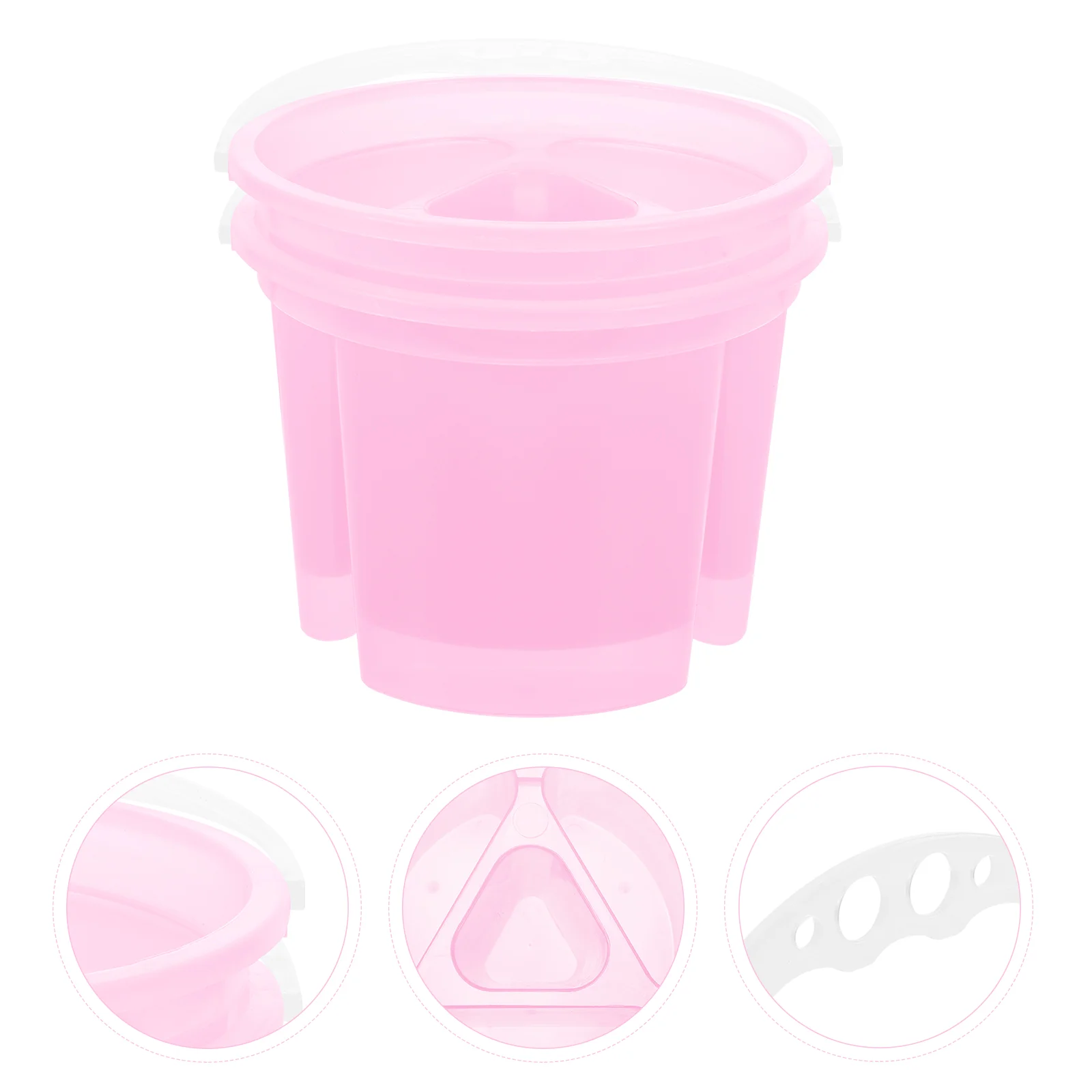 

2 Pcs Bucket Painting Stationery Tools Buckets Hair Brush Cleaner Washing Tubs Container Water Pots Portable Plastic