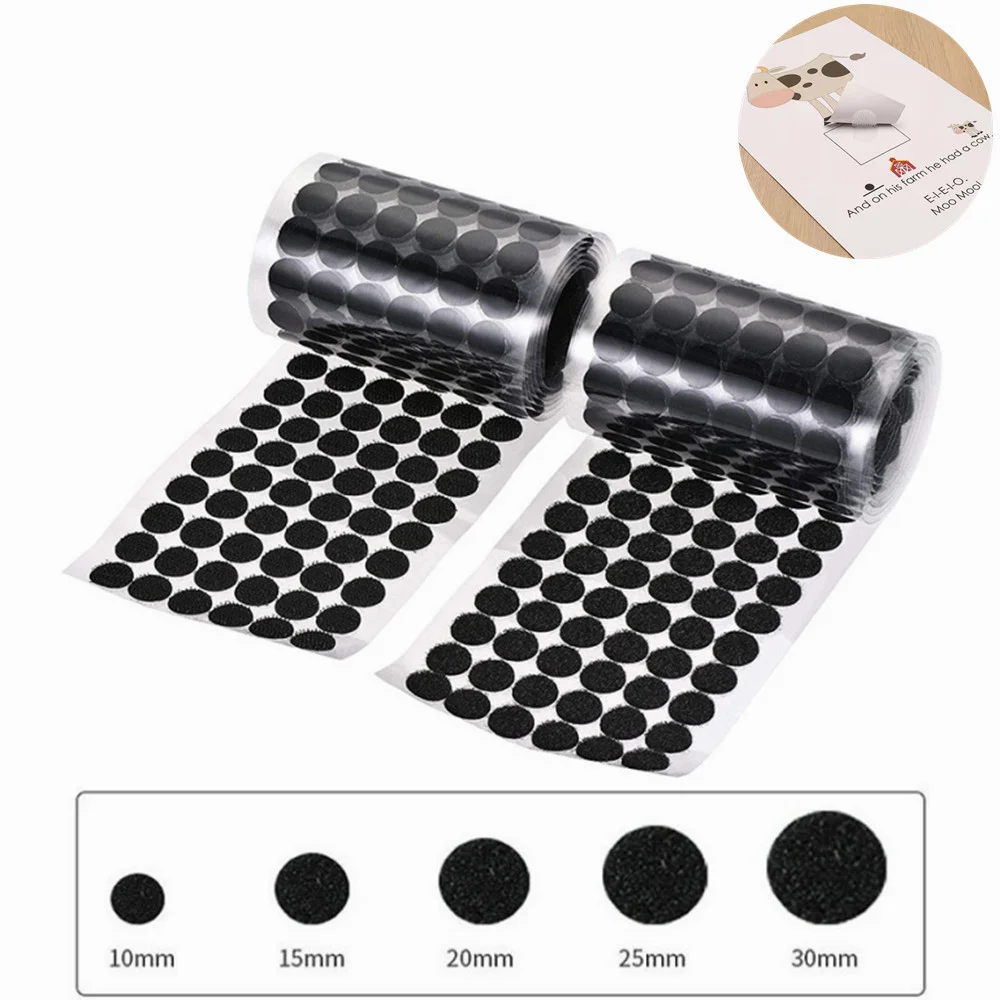 

100 Pairs Transparent Self Adhesive Fastener Tape Dots Hook and Loop Fastener Strong Adhesive Backing Children DIY Tape Stickers