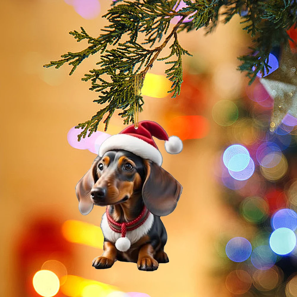 Рождественское подвесное украшение для собаки декоративная оконная вешалка