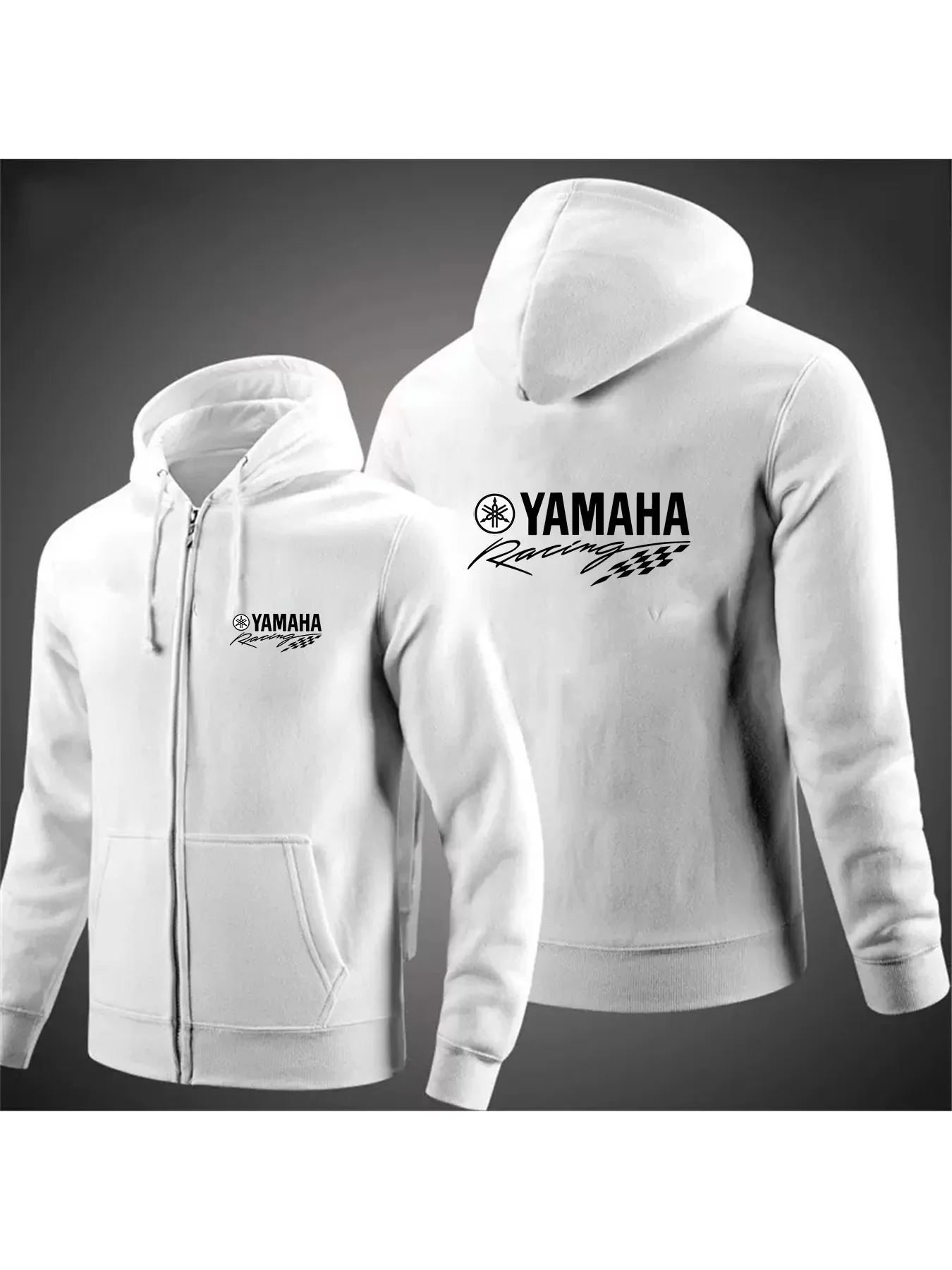 Фото Мужская мотоциклетная толстовка на молнии Yamaha, повседневная уличная мотоциклетная куртка, флисовая осенняя одежда №4