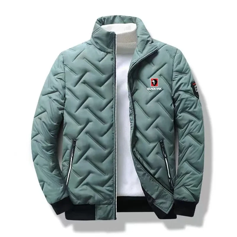 2023 Autumn and Winter New Black Yak Cotton Coat Korean Fashion Street Casual Jacket Men's Fashion Clothing Stand Neck Coat