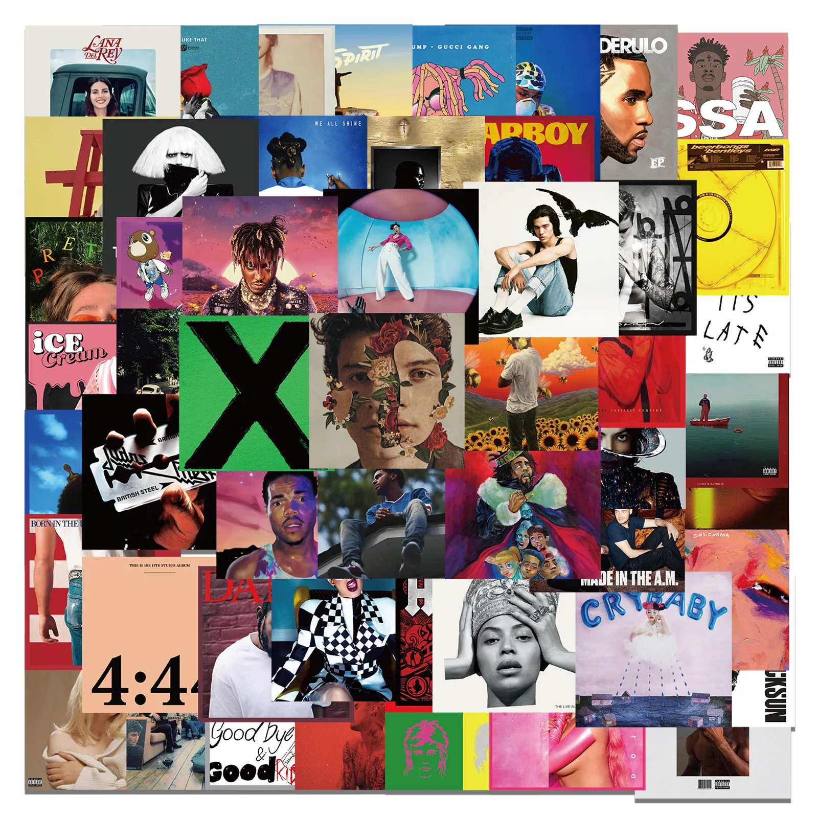 

10/30/55pcs Popular Singer Album Covers Stikers Music Posters Decals Skateboard Guitar Laptop Bicycle Suitcase Sticker Kids Toys