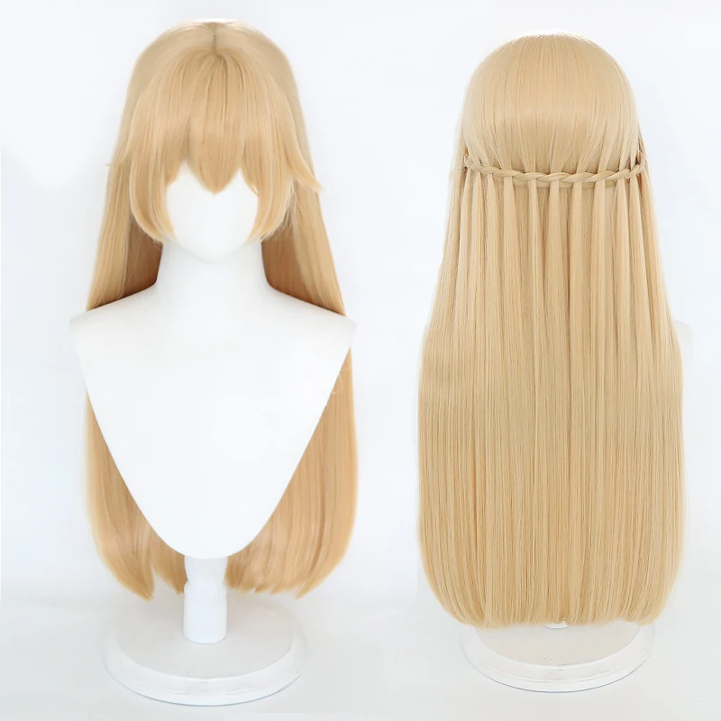 

Genshin Impact Fischl Wig Game Role Playing Headwear High-temperature Fiber Light Gold Long Braided Hairstyle Cosplay Ornaments