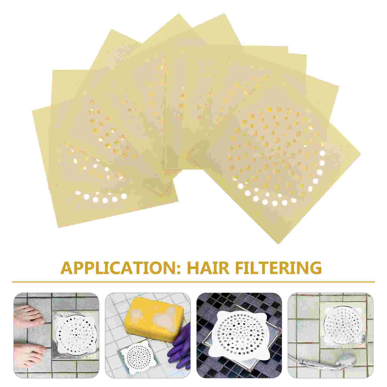 

50 Pcs Floor Drain Filter Stickers Hair Hole Filtering Sink Anti-blocking Strainer Cover Toilet Adhesive Tub