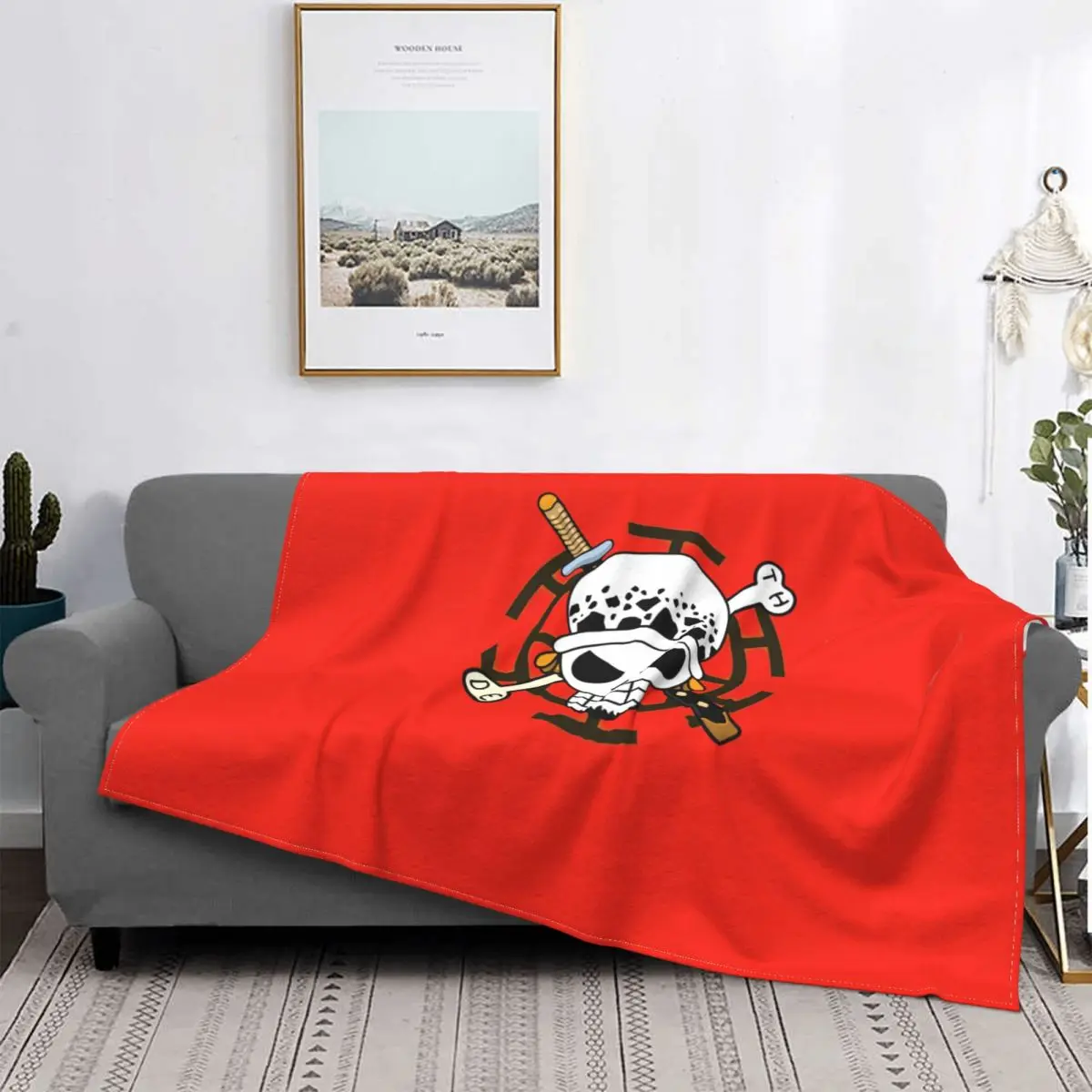 

Вязаное одеяло Traffy Law, японское классическое пиратское аниме Фланелевое покрывало, домашнее украшение для дивана, мягкое теплое покрывало