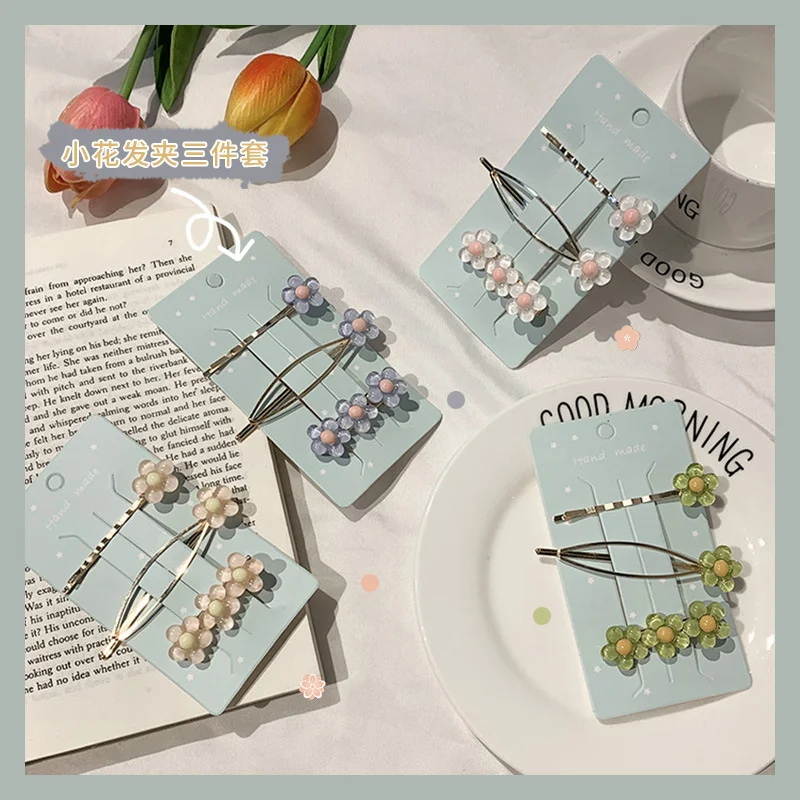 

1 Set Fashion Flower Crystal Hair Clips For Women 2022 Girls Fashion Acrylic Hair Accessories Fish tail Hairgrips Headwear