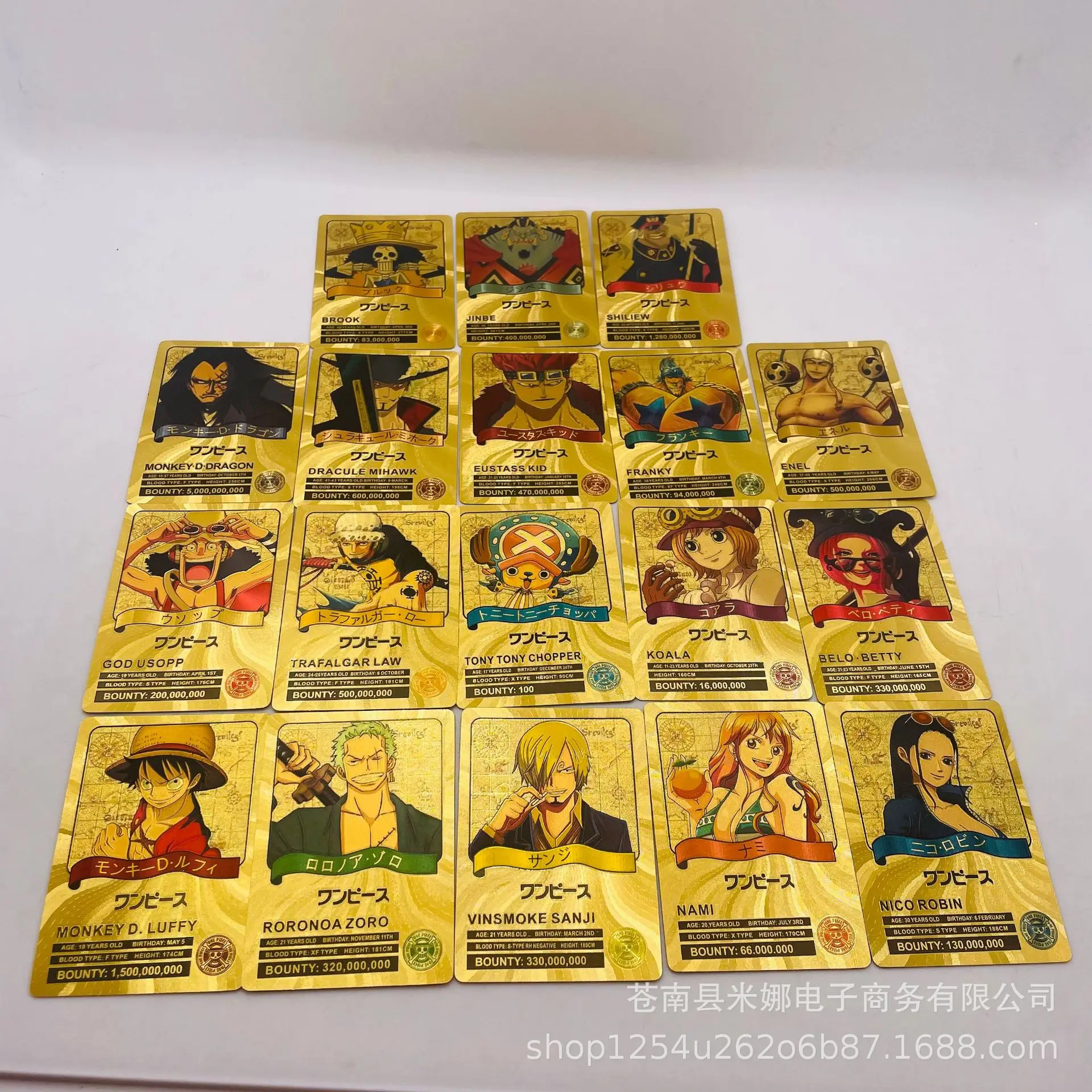 Цельный фильм Красный Аниме персонажи Обезьяна D. Luffy Roronoa Zoro нами и Робин Gold Foil Card Creative Collection Card