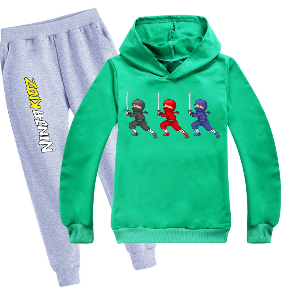 Ninja Kidz Casual Kids Clothes Boys Brand Tracksuit Tops Pants 2pcs Children Boy Spring Autumn Outfits Girls Hoodie Pants Sets