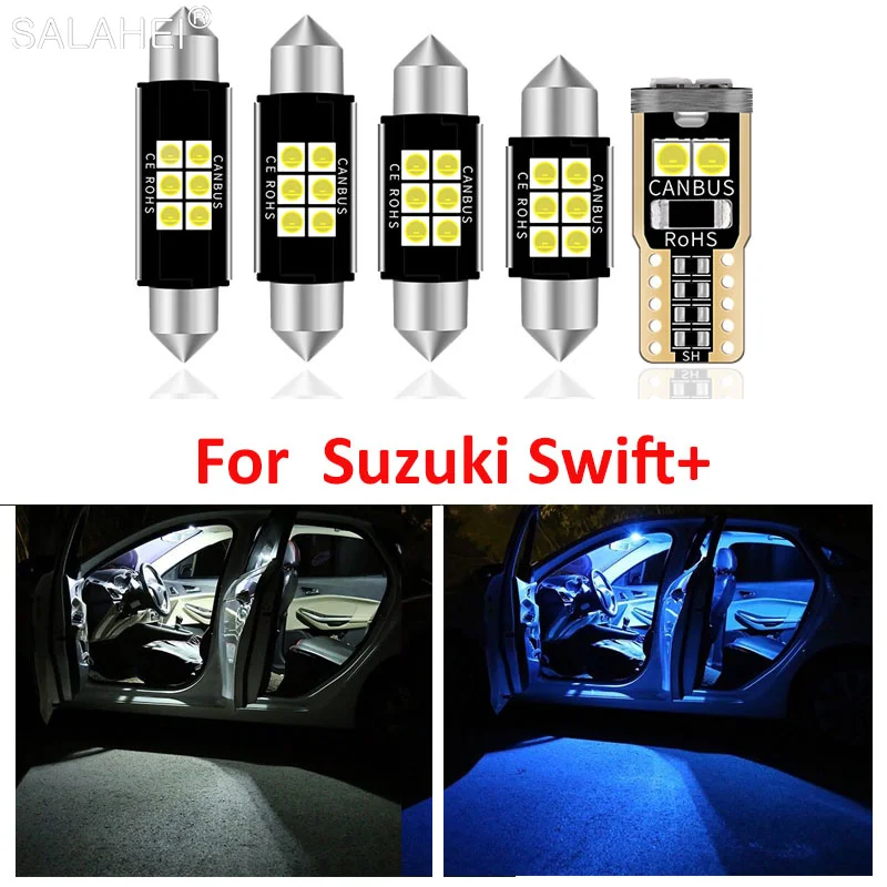 8pcs Canbus Car LED Bulbs Interior Map Dome Trunk Light Kit For 2004-2007 2008 2009 2010 Suzuki Swift+Cargo License Plate Lamp