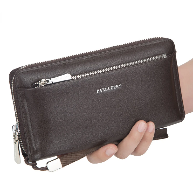 

Men's Long Wallet Zipper Clutch Large Capacity Wallet Credit Card Holder High Quality Men's Multifunctional Wallet Wristband