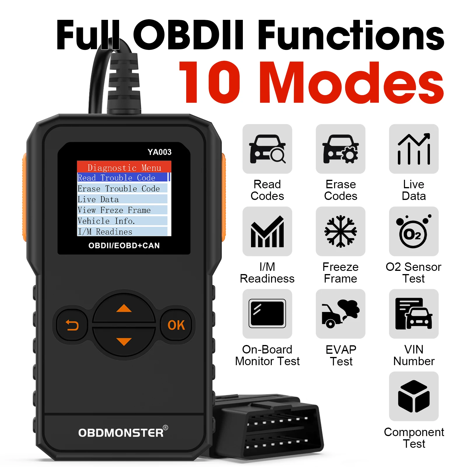 

Автомобильный диагностический сканер OBD2 — сканер кодов OBD2, считывание и стирание кодов двигателя | Совместим со всеми а...