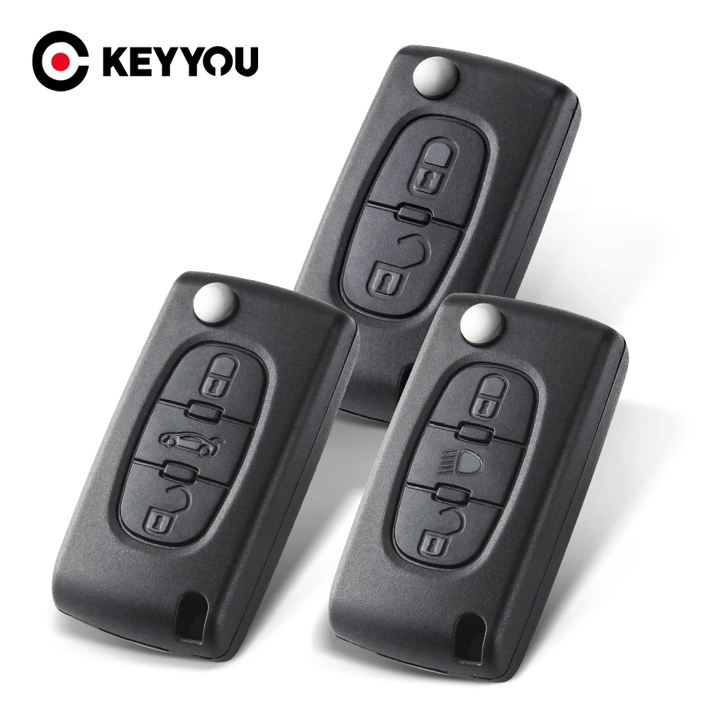 Раскладной чехол KEYYOU с пустым корпусом для Peugeot 107 207 307 307S 308 407 607 2006 Citroen C2 C3 C4 C5 C6 C8 |