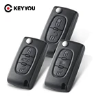Раскладной чехол KEYYOU с пустым корпусом для Peugeot 107 207 307 307S 308 407 607 2006 для Citroen C2 C3 C4 C5 C6 C8