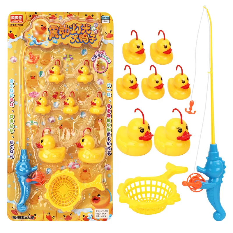 

Ducks Touch Sensing Light Up Children's Fishing Toys Set Baby Bath Water Play Toys Educational Toy