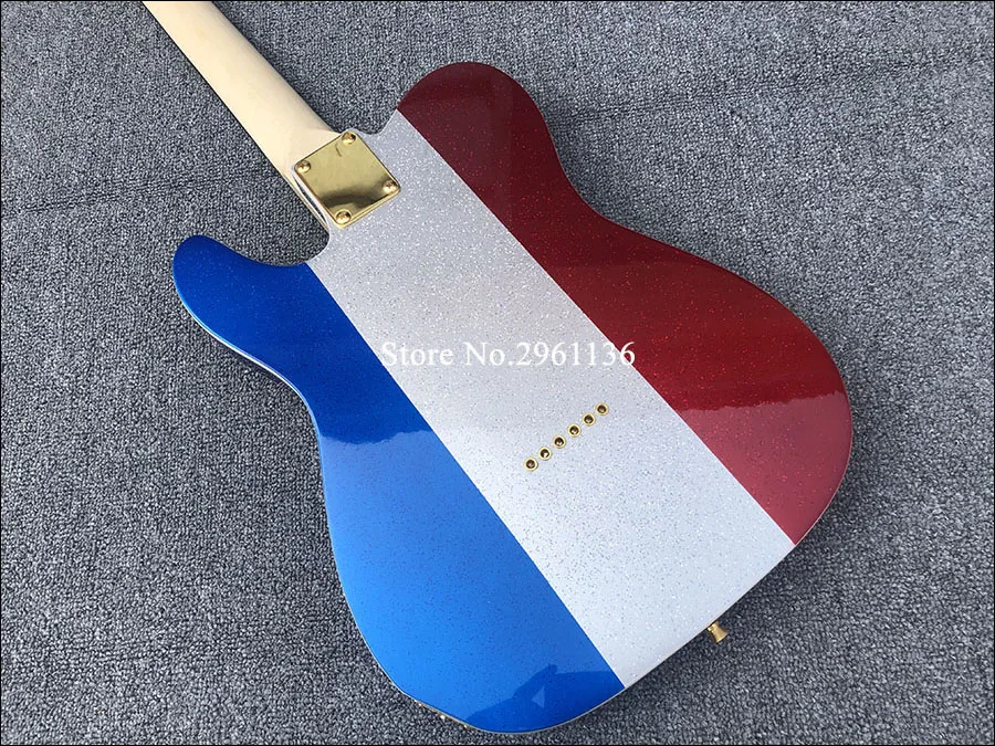 Custom Shop Buck Owen Limited Edition TELE 1996 Красная белая синяя большая блестящая электрическая