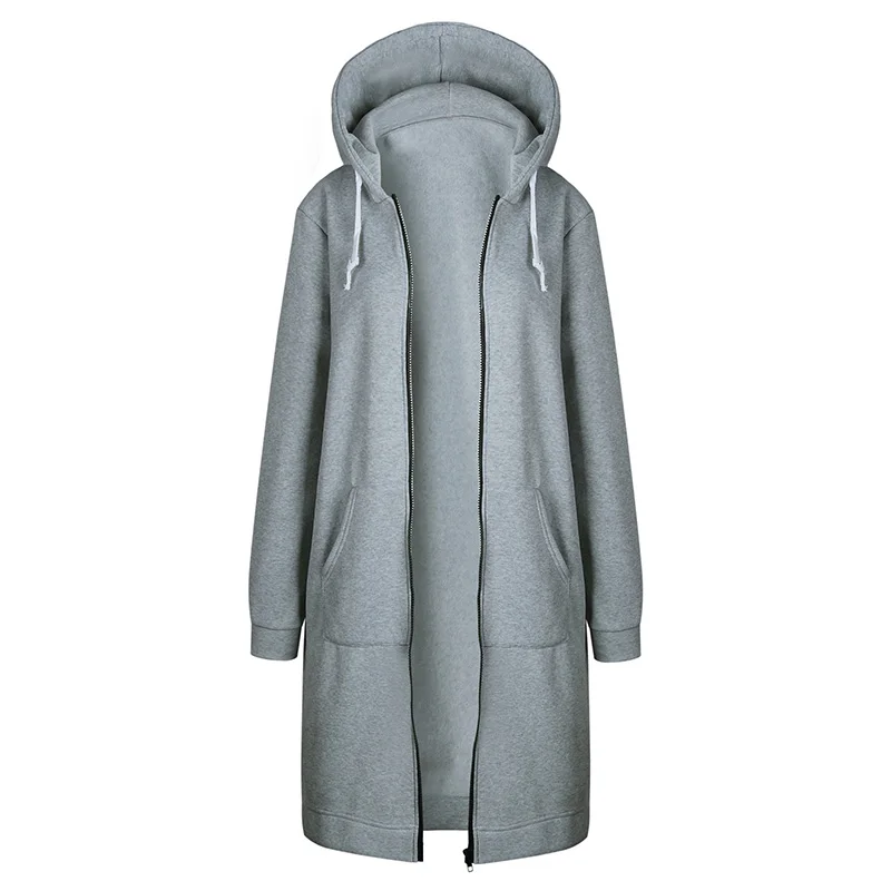 

Autumn Winter Hoodies Women Sweatshirt Zip-up Long Hoodies Women Clothing Long Sleeve Coat Women Hoodies Solid Sweatshirts